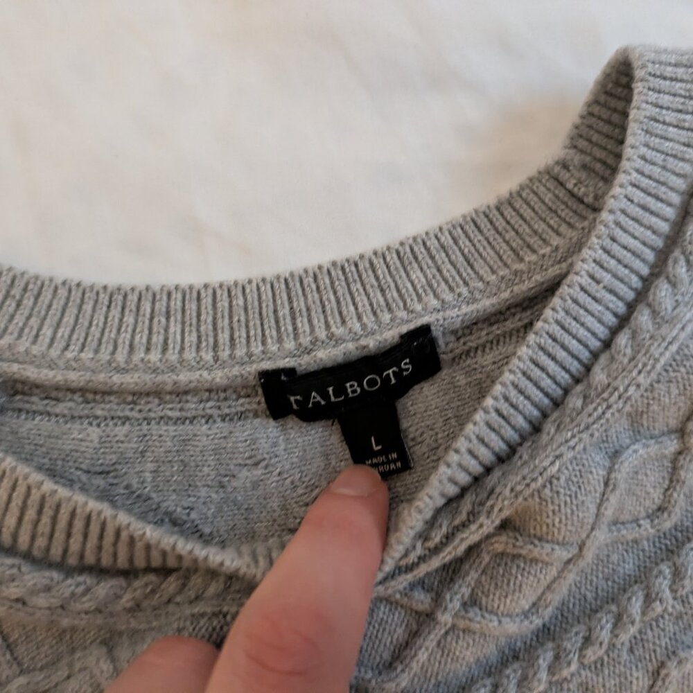 L Talbots gray sweater - Picture 3 of 6